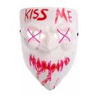 Máscara Led Neon Cosplay Luzes Kiss Me Ideal Para Festas Fantasia Cosplay Halloween Rave Adulto Infantil Masculino Feminino Resistente