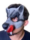 Mascara Lobo mau com língua Fantasia látex adulto/infantil