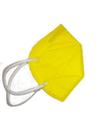 Máscara PFF2 / N95 / KN95 adulto amarela - caixa 50 unidades 5 camadas duplo meltblow BFE 98% + feltro de coton + tnt spunbond hospitalar hipoalergeni