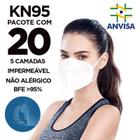 Máscara pff2/n95/kn95 adulto branca - 20 unidades - Geral