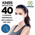 Máscara PFF2 / N95 / KN955 adulto branca - pacote com 40 unidades