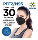 Máscara Respirador Pff2 preta 30 Unidades