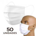 Máscara tripla com filtro bacteriológico - pacote 50 unidades