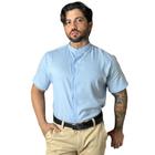 Masculina Camisa Botão Manga Curta Gola Padre Moda Praia