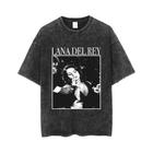 Masculino Feminino Oversized Vintage Lavagem Camiseta Lana Del Rey Ldr Vela Estilo Retro Hip Hop