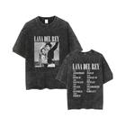 Masculino Feminino Oversized Vintage Lavagem Camiseta Lana Del Rey Ldr Vela Estilo Retro Hip Hop