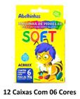 Massa Acrilex Soft 6 Cores 90g - Kit com 12 Caixas