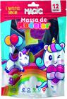 Massa modelar c moldes +1rolo+12 cores 300gr unicornio.