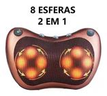 Massageador 8 Bolas Almofada Shiatsu Lombar Pescoço Veicular E Casa Pés Perna Costa 12V/110V