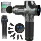 Massageador Elétrico Profissional Pistola de Massagem Tela LCD 30 Velocidades + Maleta Com 6 Ponteiras Alivio de Dor Miofascial Semelhante Phoenix A2