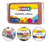 Massinha Argila 100g Cor Terracota Acrilex Artesanato Escola