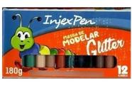 Massinha De Modelar Injex Pen 12 Cores Glitter