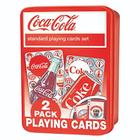 MasterPieces Family Games - Coca-Cola 2-Pack Playing Cards in Collectable Tin - Deck de Cartas de Jogar Oficialmente Licenciado para Adultos, Crianças e Família