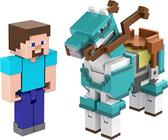 Mattel Minecraft Craft-A-Block 2-Pk, figuras de ação e brinquedos para criar, explorar e sobreviver, designs pixelados autênticos, presentes colecionáveis para crianças de 6 anos ou mais