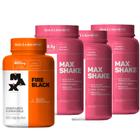 Max Shake 400g 3 Potes + Fire Black Cafeina 60 Cápsulas