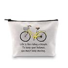 MBMSO Bicycle Gifts Cosmetic Bag Bicycle Makeup Bag Life is Like Riding a Bicycle Zipper Pouch Cyclist Gifts Cycling Toiletry Bag Organizer Bag (A vida é como andar em um saco de bicicleta)