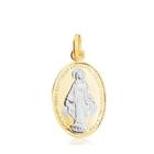 Medalha Milagrosa de Nossa Senhora das Graças Original Média Folheada Ouro e Ródio 1,7cm