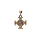 Medalha Pingente Cruz Bizantina São Bento Dourada