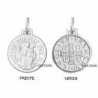 Medalha São Bento Dupla Face Original 21 milímetros Ouro Branco 18K K380