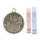 Medalhão de Berço Anjo Protetor Com Fitinha Azul e Rosa