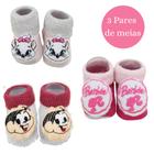 Meia 3d bebê pantufa personagens com 3 pares menina