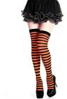 Meia 7/8 Preta Listra Laranja Halloween Geek Sexy Cosplay