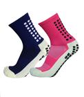 Meia Antiderrapante Trusox Alta Performance Kit 2 Pares cores Azul Marinho e Rosa - EB