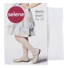 Meia calça infantil meninas branca fio 20 Selene