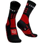 Meia Compressport Hiking Black-Core Red-White