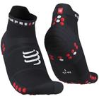 Meia Compressport Pro Racing Socks Run Low V4.0 Black-Core Red
