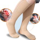 Meia De Compressão com fechamento em ziper Para Varizes E Trombose 