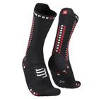 Meia de compressão p/ Bike cano médio Preto e vermelho Bike V4.0 - COMPRESSPORT