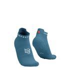 Meia de Compressão Para Corrida Cano Curto - Run Lo V4 Niagara Blue e White - COMPRESSPORT