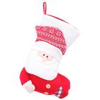 Meia de Natal Papai Noel e Boneco de Neve 31,5x45