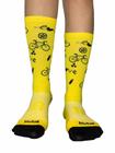 Meia Feminina Cano Longo Amarelo Bike