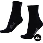 Meia HUPI Casual Cano Longo Algodão Preto G - Kit 20 Pares