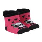 Meia Infantil Menina Soquete Punho com Aba Rosa Panda Trifil