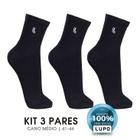 Meia Lupo AM Walk Kit 3 Pares Preta