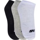 Meia New Balance Kit 3x1 Algodao - unissex - branco+cinza+preto