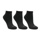 Meia Olympikus Original 3 Pares Cano Curto 33/38 Preto