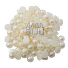 Meia pérola abs 3/4/6/8/10mm Creme - c/100gr - MM Biju