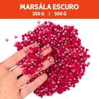 Meia Pérola Irisada Marsala Escuro - 128 - Pacote com 500/250 Gramas - 06 mm - Nybc