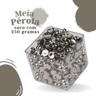 Meia Pérola Prata - 06 Mm Pacote Com 250 Gramas - Nybc