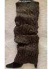 Meia polaina de inverno lã tricô feminina 40x10