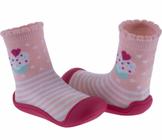Meia sola infantil pimpolho rosa feminina