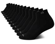 Meias Calvin Klein Athletic Cushion Quarter Cut, pacote com 12