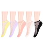 Meias de tornozelo Benefeet Sox Sheer de renda de nylon para mulheres, pacote com 5