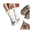 Meias Femininas Quentes De Lã Coral Com Desenhos Animados De Animais, 5 Pares Para O Inverno