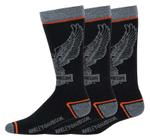 Meias Harley-Davidson Eagle com logotipo Mid-Calf Wicking Black Men