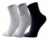 Meias Masculina Kit 12 Pares Cano Medio Sport Algodão